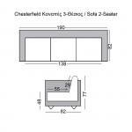 Chester York Kαναπές 3Θέσιος Σαλονιού Καθιστικού Ύφασμα Απόχρωση Καφέ Camel c530599
