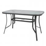 Reno Τραπέζι Κήπου Βεράντας Μέταλλο Βαφή Ανθρακί Γυαλί c530628
