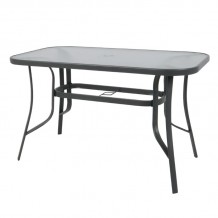 Reno Τραπέζι Κήπου Βεράντας Μέταλλο Βαφή Ανθρακί Γυαλί c530628