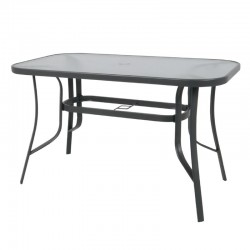 Reno Τραπέζι Κήπου Βεράντας Μέταλλο Βαφή Ανθρακί Γυαλί c530628