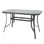 Reno Τραπέζι Κήπου Βεράντας Μέταλλο Βαφή Ανθρακί Γυαλί c530628