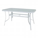 Reno Τραπέζι Κήπου Βεράντας Μέταλλο Βαφή Άσπρο Γυαλί c530631