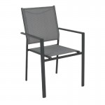 Lana Πολυθρόνα Κήπου Βεράντας Μέταλλο Βαφή Ανθρακί Textilene Grey c530632