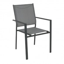 Lana Πολυθρόνα Κήπου Βεράντας Μέταλλο Βαφή Ανθρακί Textilene Grey c530632