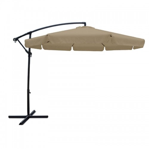 Ομπρέλα HANGING Αλουμινίου Σκελετός Ανθρακί Ύφασμα Μπεζ Βάση Μέταλλο Βαφή Ανθρακί c530633