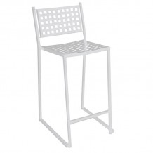CAPRI Σκαμπό BAR Pro με Πλάτη Στοιβαζόμενο Μέταλλο Βαφή Άσπρο 46x53x74 102cm c530640