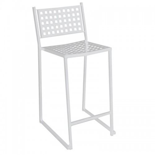 CAPRI Σκαμπό BAR Pro με Πλάτη Στοιβαζόμενο Μέταλλο Βαφή Άσπρο 46x53x74 102cm c530640