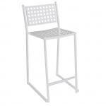 CAPRI Σκαμπό BAR Pro με Πλάτη Στοιβαζόμενο Μέταλλο Βαφή Άσπρο 46x53x74 102cm c530640