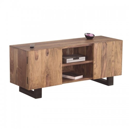 Elsa Επιπλο TV Μέταλλο Βαφή Μαύρο Ξύλο Ακακία Φυσικό c530662