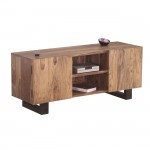 Elsa Επιπλο TV Μέταλλο Βαφή Μαύρο Ξύλο Ακακία Φυσικό c530662