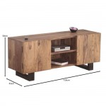 Elsa Επιπλο TV Μέταλλο Βαφή Μαύρο Ξύλο Ακακία Φυσικό c530662