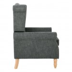 Rose Πολυθρόνα Μπερζέρα Φυσικό Ύφασμα Ανθρακί c530674