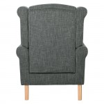 Rose Πολυθρόνα Μπερζέρα Φυσικό Ύφασμα Ανθρακί c530674