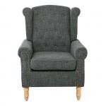 Rose Πολυθρόνα Μπερζέρα Φυσικό Ύφασμα Ανθρακί c530674