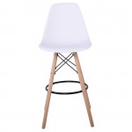 Legno Σκαμπό BAR με Πλάτη Πόδια Οξιά Φυσικό PP Άσπρο c530685
