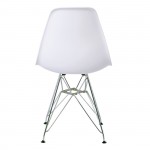 Legno Καρέκλα Τραπεζαρίας Κουζίνας Μέταλλο Χρώμιο PP Άσπρο set 4 τεμ c530702