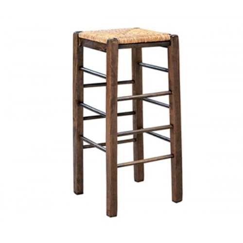 Tavern Σκαμπό BAR Οξιά Εμποτισμός Καρυδί Κάθισμα Ψάθα c530713