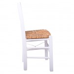 Sifnos Καρέκλα Οξιά Βαφή Εμποτισμού Λάκα Άσπρο Κάθισμα Ψάθα c530718