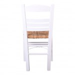 Sifnos Καρέκλα Οξιά Βαφή Εμποτισμού Λάκα Άσπρο Κάθισμα Ψάθα c530718