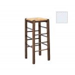 Tavern Σκαμπό BAR Οξιά Βαφή Εμποτισμός Λάκα Άσπρο Κάθισμα Ψάθα c530719