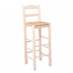 Sifnos Σκαμπό BAR με Πλάτη Οξιά Άβαφο με Ψάθα Αβίδωτη c530751