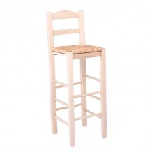 Sifnos Σκαμπό BAR με Πλάτη Οξιά Άβαφο με Ψάθα Αβίδωτη c530751