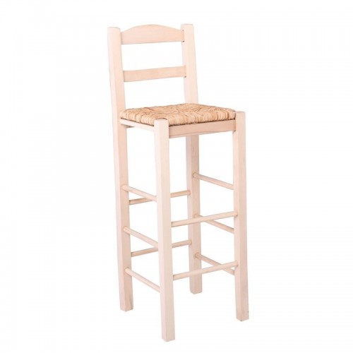 Sifnos Σκαμπό BAR με Πλάτη Οξιά Άβαφο με Ψάθα Αβίδωτη c530751