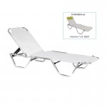 Crete Ξαπλώστρα Αλουμινίου Textilene Άσπρο Στοιβαζόμενη c530766