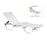 Crete Ξαπλώστρα Αλουμινίου Textilene Άσπρο Στοιβαζόμενη c530766