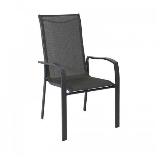Vera Dining Πολυθρόνα Κήπου Βεράντας Μέταλλο Βαφή Ανθρακί Textilene Γκρι c530770