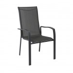 Vera Dining Πολυθρόνα Κήπου Βεράντας Μέταλλο Βαφή Ανθρακί Textilene Γκρι c530770