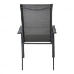 Vera Dining Πολυθρόνα Κήπου Βεράντας Μέταλλο Βαφή Ανθρακί Textilene Γκρι c530770