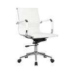 Πολυθρόνα Γραφείου Μέταλλο Βάση Χρώμιο PU Άσπρο c530771