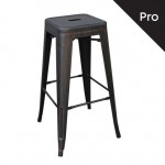 Intra Σκαμπό Bar Pro H 67cm Στοιβαζόμενο Μέταλλο Βαφή Antique Black c530772