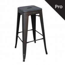 Intra Σκαμπό Bar Pro H 67cm Στοιβαζόμενο Μέταλλο Βαφή Antique Black c530772