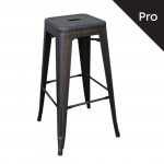 Intra Σκαμπό Bar Pro H 67cm Στοιβαζόμενο Μέταλλο Βαφή Antique Black c530772