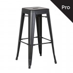 Intra Σκαμπό Bar Pro Στοιβαζόμενο Μέταλλο Βαφή Μαύρο Matte c530778