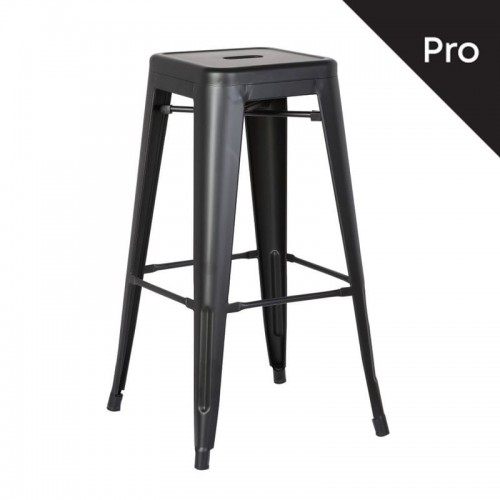 Intra Σκαμπό Bar Pro Στοιβαζόμενο Μέταλλο Βαφή Μαύρο Matte c530778