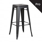 Intra Σκαμπό Bar Pro Στοιβαζόμενο Μέταλλο Βαφή Μαύρο Matte c530778