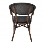 Kosta Πολυθρόνα Dining Αλουμινίου Απόχρωση Καρυδί Textilene Μαύρο c530815