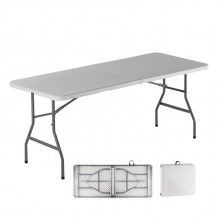 Soffio Τραπέζι Συνεδρίου Catering Πτυσσόμενο Βαλίτσα Μέταλλο Γκρι HDPE Άσπρο 40mm c530835