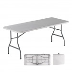 Soffio Τραπέζι Συνεδρίου Catering Πτυσσόμενο Βαλίτσα Μέταλλο Γκρι HDPE Άσπρο 40mm c530835