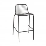 Nia Σκαμπό Bar με Πλάτη Στοιβαζόμενο Μέταλλο Βαφή Μαύρο c530841