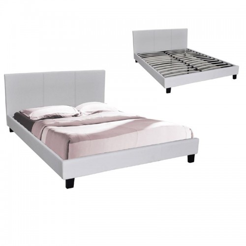 Dalton Κρεβάτι Διπλό για Στρώμα 140x190cm Pu Άσπρο c530902