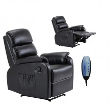 Soma Massage Πολυθρόνα Relax Σαλονιού Καθιστικού PU Μαύρο c530910