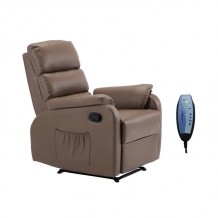 Soma Massage Πολυθρόνα Relax Σαλονιού Καθιστικού PU Cappuccino c530912