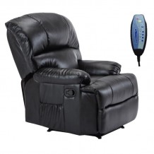 Spazio Πολυθρόνα Massage Σαλονιού Καθιστικού PU Μαύρο c530913