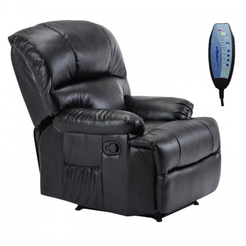 Spazio Πολυθρόνα Massage Σαλονιού Καθιστικού PU Μαύρο c530913