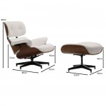 Relax Πολυθρόνα με Σκαμπό Σαλονιού Καθιστικού PU Άσπρο c530917