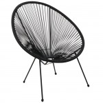 Roqueta Πολυθρόνα Μέταλλο Βαφή Μαύρο Plastic Rattan Μαύρο c530945